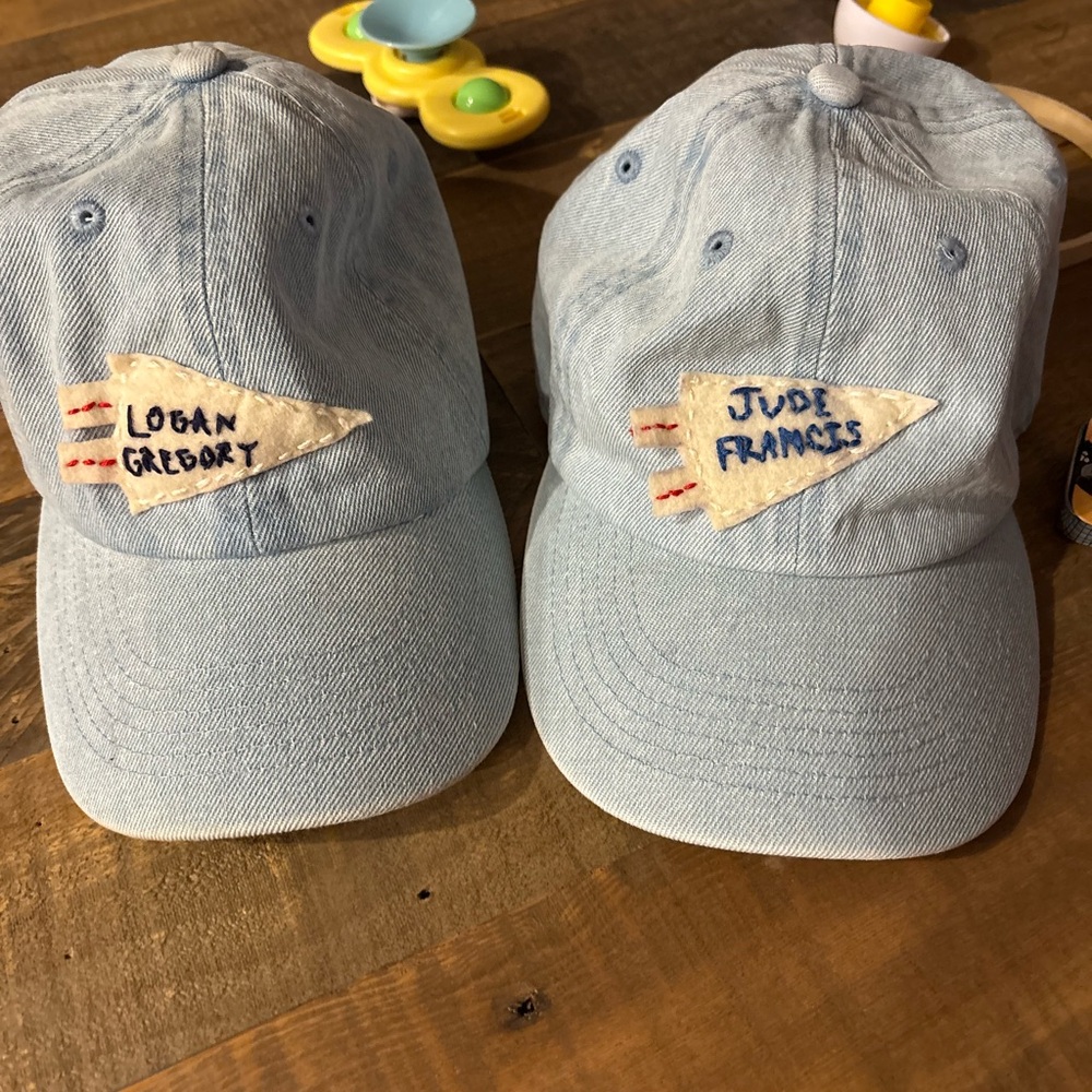 Light Blue Baseball Caps with Custom name